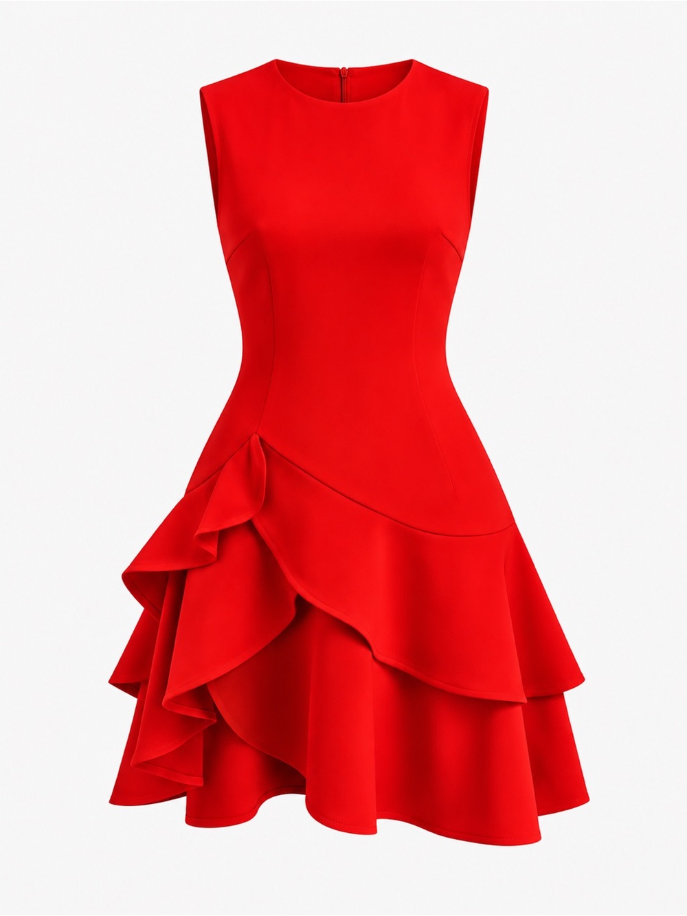 NWT Commence Red Ruffle High-Low Cocktail Dress Size XL - Picture 2 of 11